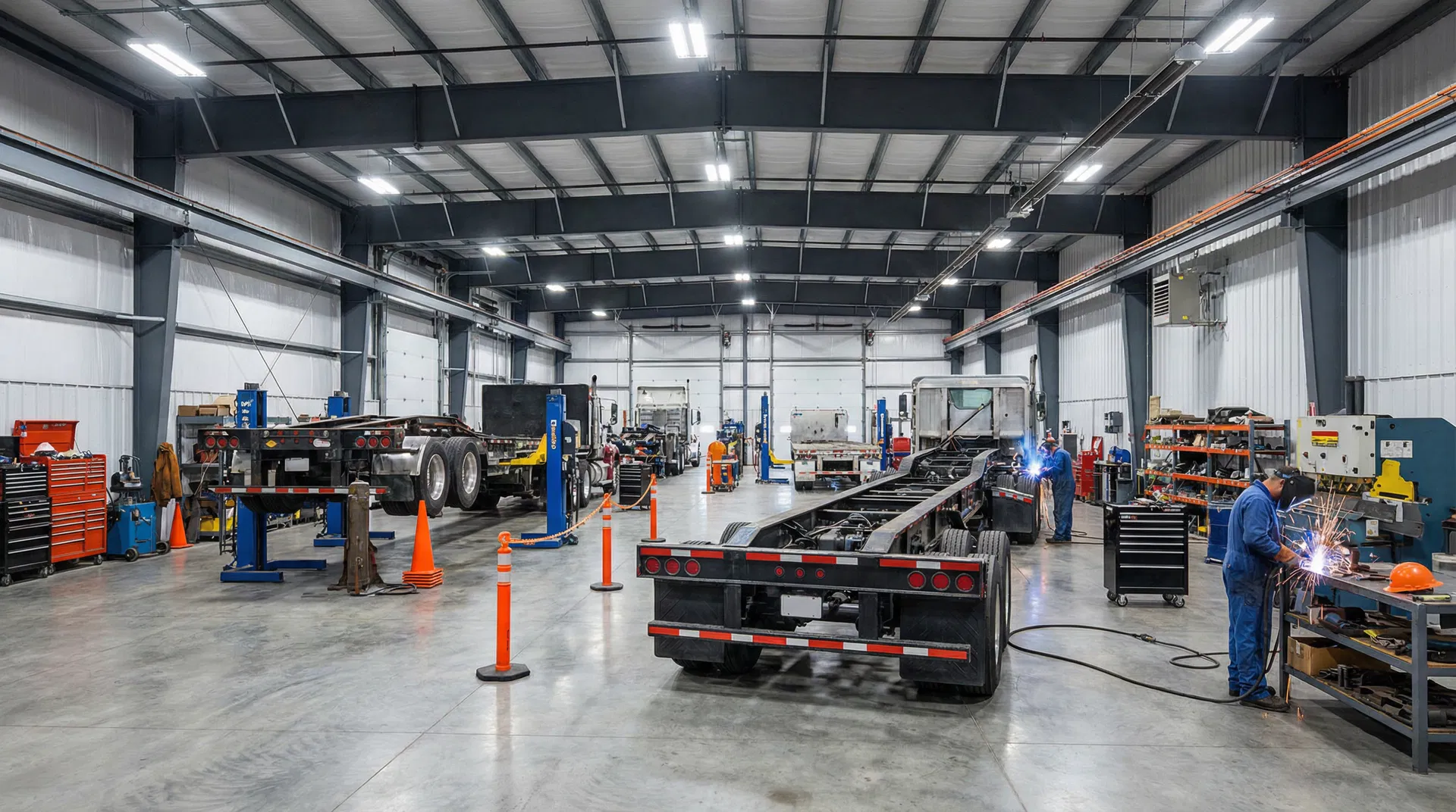 Professional trailer repair facility