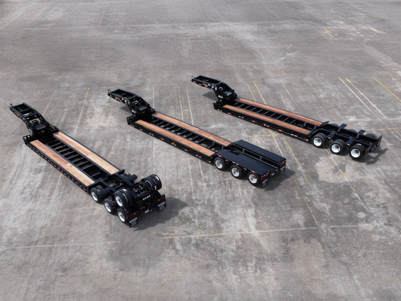 Choice Trailers rental lowboy trailer available for customers during service